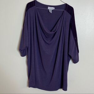 Soft Surroundings Purple Dolman Velvet Tunic Large